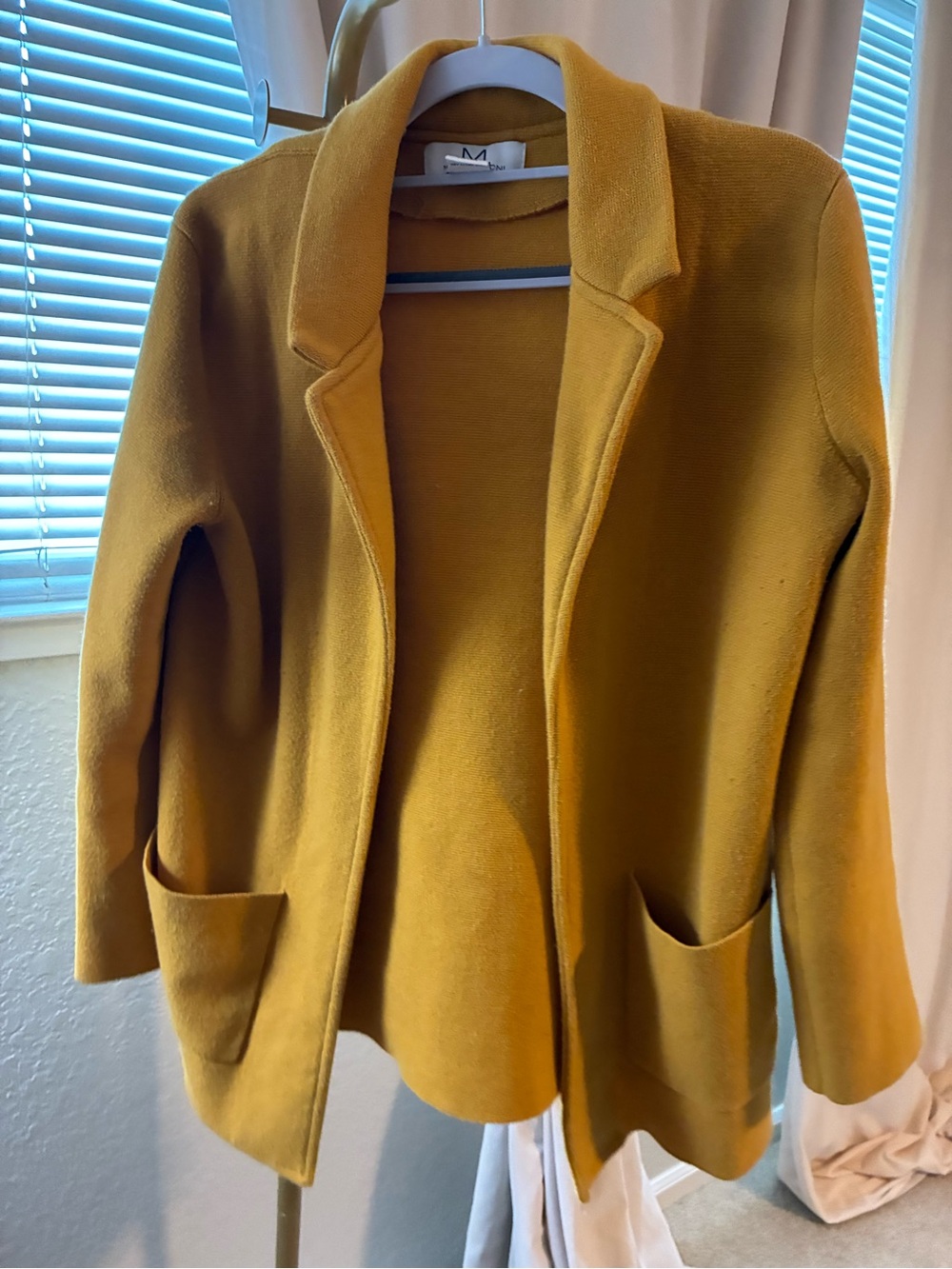 M Magaschoni Mustard Open-Front Blazer Jacket Size S